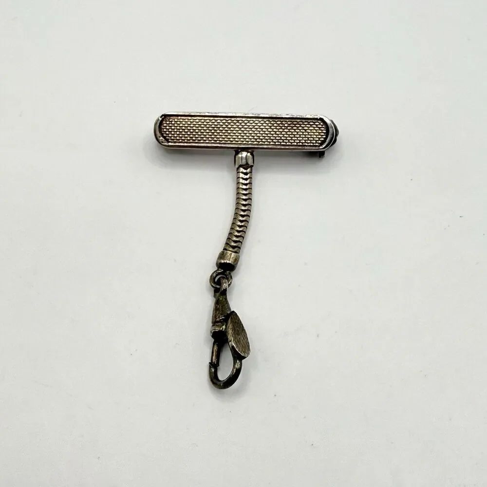 ANTIQUE Edwardian 800 Silver Ladies Pocket Watch Fob Brooch Albertina Signed GB